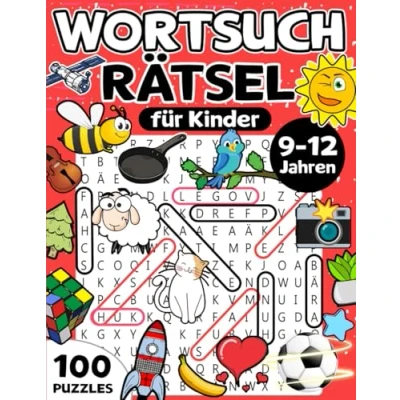 Abbildung von Wortsuchrätsel für Kinder 9 12 Jahren: 100 Thematische Puzzles mit Lösungen und Illustrationen Großen Schriften Mädchen &amp; Jungen