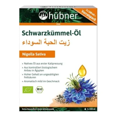 Abbildung von Huebner Bio Schwarzkümmel Öl, 3x100ml, Vorratspack (1)