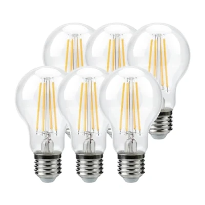 Abbildung von Garza 6er Pack LED Standard Glühbirne, E27 Fassung, warmes Licht (2700k), 7W, 810 Lumen, 240 Abstrahlwinkel, CRI 80.