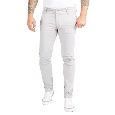 Abbildung von Indumentum Herren Chino Hose Slim Fit Chinohose Herrenhose Baumwolle Designer Chinos Business Stretch Männer IS 305 Hellgrau W34 L34