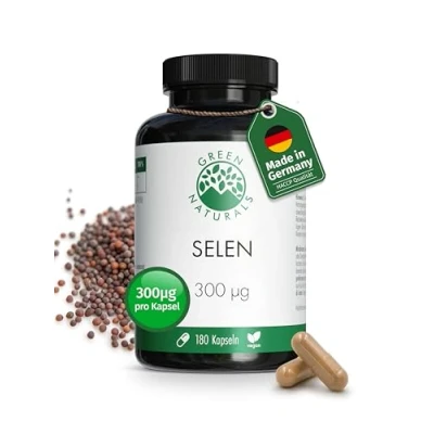 Abbildung von Selen Hochdosiert: 300µg je Kapsel aus schwarzem Senfextrakt 6 Monate Vorrat (180 Kapsel) 100% Vegan &amp; Ohne Zusätze Apothekenqualität Green Naturals®