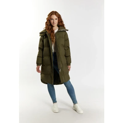 Abbildung von DREIMASTER Maritim Damenmantel + Einkaufstasche Set L / Militäroliv 100% Polyester