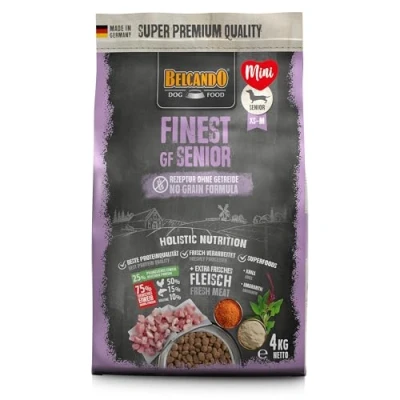Abbildung von BELCANDO Finest GF Senior [4 kg] getreidefreies Hundefutter Trockenfutter für ältere und empfindliche Hunde Alleinfuttermittel ab 1 Jahr