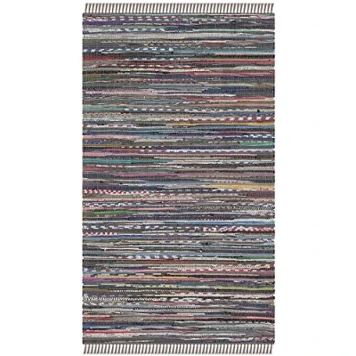 Abbildung von SAFAVIEH Modern Teppich für Wohnzimmer, Esszimmer, Schlafzimmer Rag Rug Collection, Kurzer Flor, Rost und Multi, 91 X 152 cm
