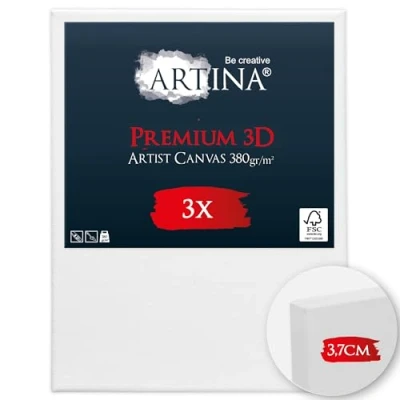 Abbildung von Artina Leinwand Premium, 18x24cm 3D Keilrahmen 3er Set