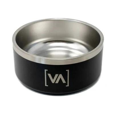 Abbildung von Vitomalia® Rutschfester Hundenapf aus Edelstahl für Hunde, Doppelwandig, Futternapf Reisen, BPA frei (Schwarz 1L)