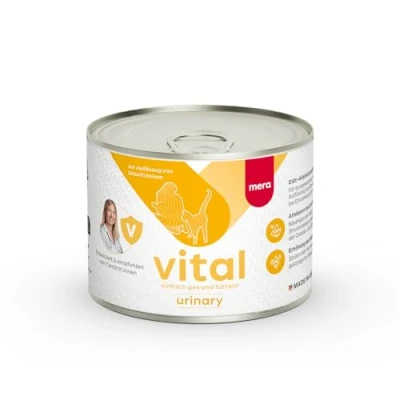 Abbildung von MERAVITAL Urinary (6x200g), Nassfutter Katze bei Entzündung der Harnwege, Auflösung von Struvitsteinen, Vorbeugung Neuer Harnsteine Katzen