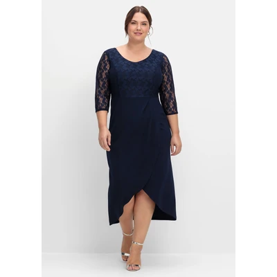 Abbildung von Sheego Abend Cocktailkleid/festliches Kleid, Damen, Größe: 46, Marine
