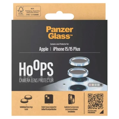 Abbildung von Apple iPhone 15 Panzerglas PanzerGlass Camera Protector Hoop Optic Rings Kameraprotektor für das / Plus Blue
