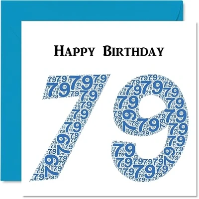 Abbildung von Lustige Geburtstagskarte zum 79. Geburtstag für Männer Shapecloud Happy Birthday Karte Vater, Mutter, Großvater, Oma, Onkel, Tante, 145 mm x Grußkarten,