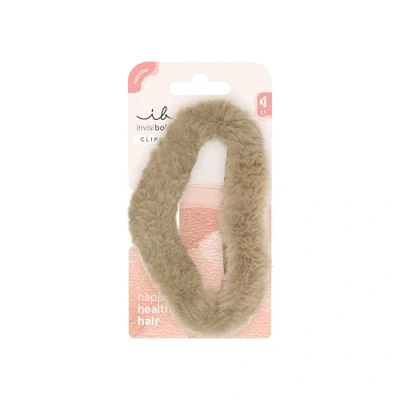 Abbildung von invisibobble CLIPSTAR L Fluffy Companion (1 Stück) Große Haarklammer mit Kunstfell in Braun Stylische &amp; bequeme für Damen Sicherer Halt sanft zum Haar jeden Look