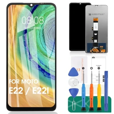 Abbildung von für Motorola Moto E22 LCD Bildschirm Ersatz E22i Display Touch Digitizer Montage Reparaturset (schwarz)