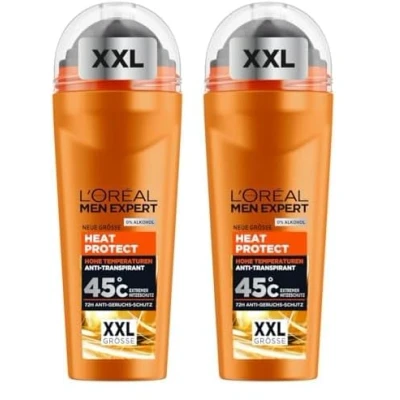Abbildung von L&#039;Oréal Men Expert XXL Deoroller für Männer, Deo Roll On gegen Schweißgeruch, Schwitzen und Achselnässe, Herren Deodorant hohe Temperaturen bis zu 45C ohne Alkohol, Heat Protect, 1 x 100 ml