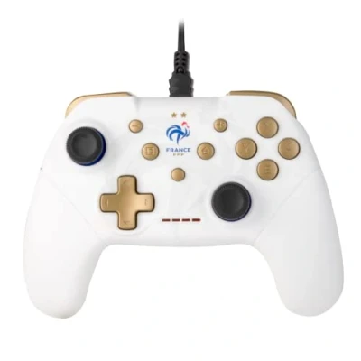 Abbildung von Konix FFF Kabelgebundener Controller für Nintendo Switch, Switch OLED und PC Vibrationsfunktion 3 m Kabel Weiß
