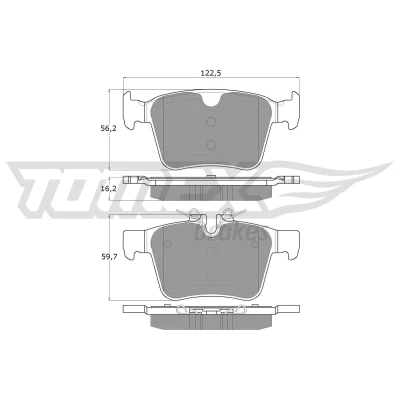 Abbildung von TOMEX brakes TX 18 16 Bremsbelagsatz Hinterachse für Verschleißwarnanzeiger vorbereitet LAND ROVER: Range Rover Evoque, Discovery Sport