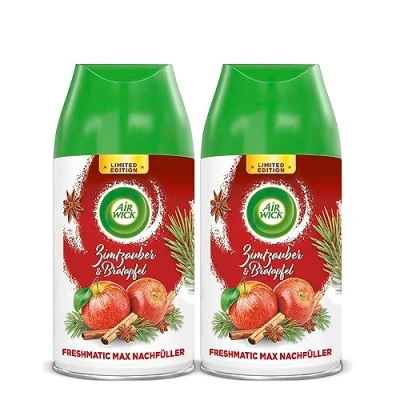 Abbildung von Air Wick Freshmatic Max Raumspray Nachfüller DUO für den Duft: Zimtzauber und Bratapfel 2 x 250 ml