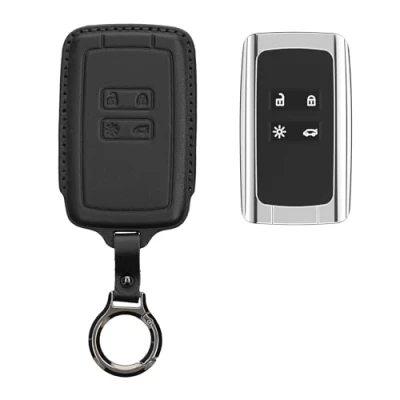 Abbildung von kwmobile Schlüsseltasche Hülle für Renault 4 Tasten Smartkey Autoschlüssel (nur Keyless Go) (1 tlg), Premium Leder Schlüssel Tasche
