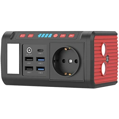 Abbildung von revolt Powerbank: Mini Powerstation &amp; Solar Generator, 88,8 Wh, 12/230V, USB, LED, 120 W (Powerbank mit Wechselrichter, Powerbank Camping 230V, Spannungswandler)
