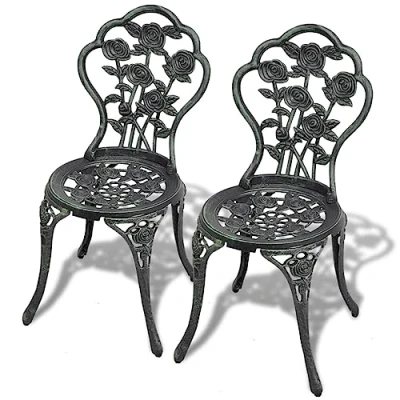 Abbildung von vidaXL Bistrostühle Gartenstuhl Stuhlset 2 STK. 41 x 49 81,5 cm Aluminiumguss