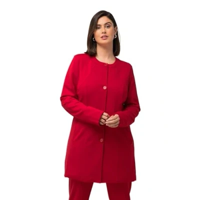 Abbildung von Ulla Popken Coutures FANTAISIE, COL ROND Kurzmantel, Damen, Größe: 58/60, Rot