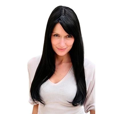 Abbildung von WIG ME UP 3115 2 Perücke lang, schwarz, glatt mit Scheitel