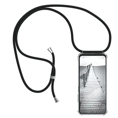 Abbildung von EAZY CASE Handykette kompatibel mit Xiaomi Redmi Note 10 / 10S Handyhülle Umhängeband, Handykordel Schutzhülle, Hülle Band, Stylische Kette für Smartphone, Schwarz
