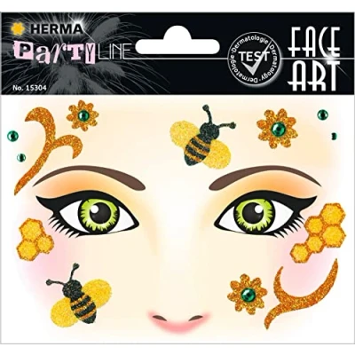 Abbildung von 5 x Herma Sticker Face Art Honey bee 1 Blatt