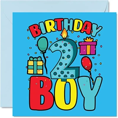 Abbildung von 2. Geburtstagskarte für Jungen 2 Jahre alter Geburtstagskarten Ihn 145 mm Grußkarte Sohn Bruder Enkel Neffe Geburtstag