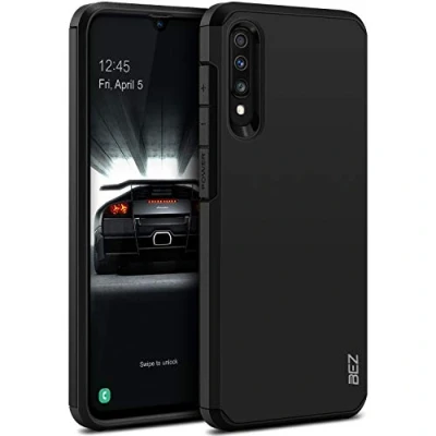 Abbildung von BEZ Handyhülle für Samsung Galaxy A70 Hülle, Tasche Stoßfestes Kompatibel A70, [Heavy Duty Serie] Outdoor Dual Layer Armor Case Handy Schutzhülle Robuste, Schwarz