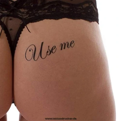 Abbildung von 5 x&quot;Use me&quot; Tattoo Schriftzug in schwarz Sexy Kinky (5)