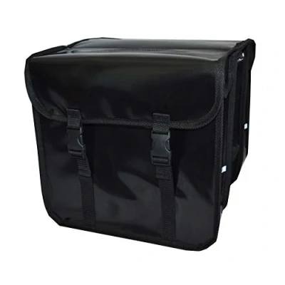 Abbildung von Aves 24 FAHRRADTASCHE Gepäckträgretache Fahrrad 26&quot; 28&quot; Doppel Tasche Gepäckträger 28L PVC, PVC_Schwarz