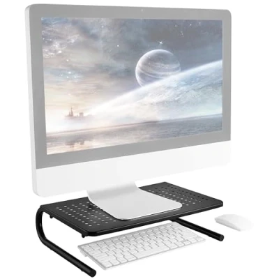 Abbildung von RICOO Monitorständer Monitor Ständer für Computermonitore Schreibtischaufsatz FS082 B Computer Bildschirmerhöhung Bildschirmständer Standfuss Laptopständer Laptop Tisch Laptoptisch Lapdesk