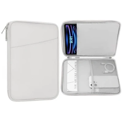 Abbildung von MoKo 9 11&quot; Tablet Tasche Hülle Kompatibel mit iPad Pro 11 M4 2024/11 Zoll Air M2 2024/iPad 10th 10,9 5/4 10,9, Galaxy Tab S9/S8/A8/A7 2022, Grau/Weiß