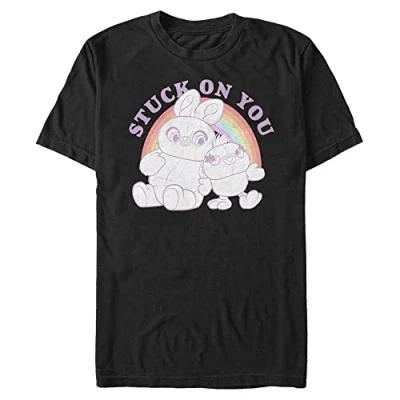Abbildung von Disney Unisex Toy Story 4 Rainbow Pals Organic Short Sleeve T shirt, Schwarz, L