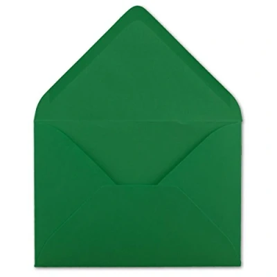 Abbildung von 100 DIN C6 Briefumschläge Grün 11,4 x 16,2 cm 120 g/m² Nassklebung Brief Hüllen ohne Fenster für Einladungen von Ihrem Glüxx Agent