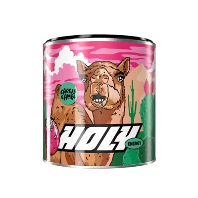 Abbildung von HOLY Energy Gaming Booster &#039;Cactus Camel&#039; mit Kaktusfeige Geschmack Pulver 50 Portionen NewCaff &amp; Grüntee Extrakt Focus Drink Vegan 100% natürlichen Fruchtaromen