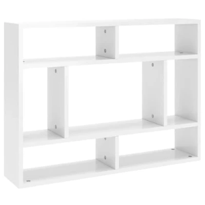 Abbildung von vidaXL Wandregal Bücherregal Hängeregal Schweberegal Regal Wandboard Dekoregal Wandablage Wandschrank Büroregal Hochglanz Weiß 75x16x55cm Holzwerkstoff