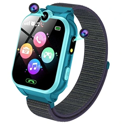 Abbildung von PTHTECHUS Smartwatch Kinder 1.68&#039;&#039; Uhr Telefon für Mädchen Jungen mit Anruf, SOS, 18 Spiele, Musik, Kamera, Wecker, Taschenlampe, Kinderuhr Telefonieren Smart Watch Kids Geschenk, Blau