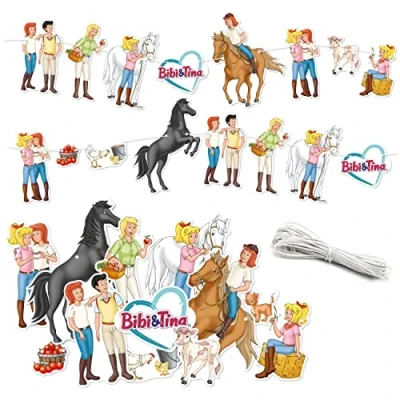 Abbildung von PAPIERDRACHEN Girlande Geburtstag Deko für Kindergeburtstag 10 m Partygirlande, Mädchen und Jungs