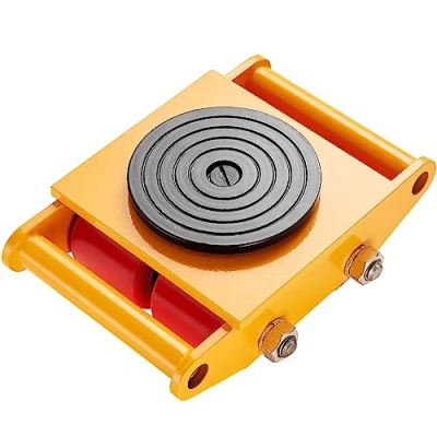 Abbildung von VEVOR Panzerrollen 6T Transportfahrwerk 280x210x105mm Transportrollen aus Kohlenstoffstahl Industrieroller mit 4 PU Richtungsräder Roller Ф 135x9mm Drehplatte Möbeltransporthilfe Transportroller
