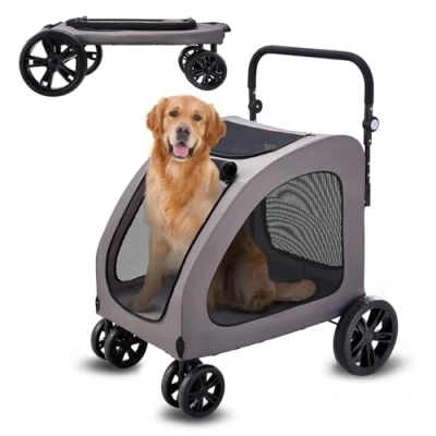 Abbildung von VEVOR Hundebuggy 79x91x113cm Hundewagen Hundetrolley Haustier Transport 73kg