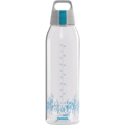 Abbildung von SIGG Tritan Renew Trinkflasche Total Clear ONE MyPlanet Aqua Für Kohlensäurenhaltigen Getränke Geeignet Spülmaschinenfest Fruchtsieb Auslaufsicher BPA frei Hellblau 1,5L