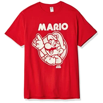 Abbildung von Nintendo Herren So Mario T Shirt, Rot/Ausflug, einfarbig (Getaway Solids), XL