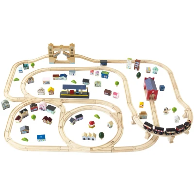Abbildung von Le Toy Van Cars &amp; Construction Wooden Train Set London for 3 Year Old Boys and Girls Track 120 Piece Role Play Toys Age +