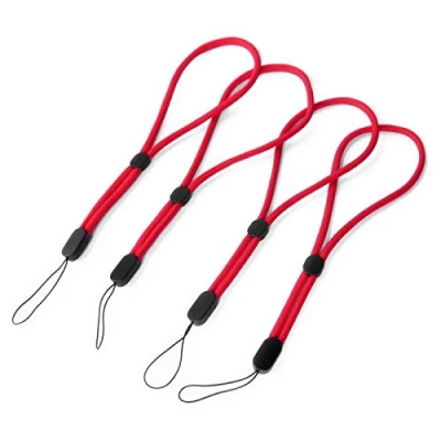 Abbildung von trage.band® Robustes verstellbares kurzes Handgelenk Trageband, 4 St. rot