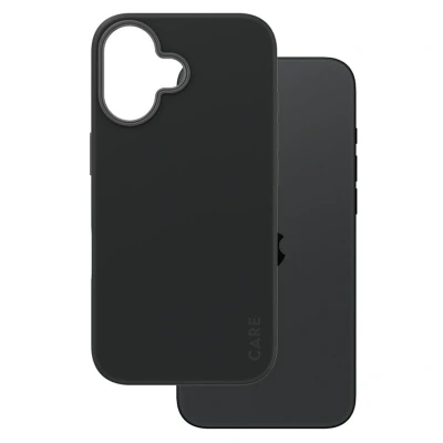 Abbildung von Apple iPhone 16 Hülle MagSafe Silikon PanzerGlass Hard Case/Backcover Handyhülle Schwarz Shockproof/Stoßfest