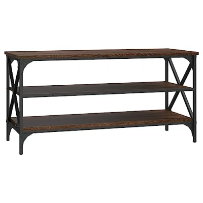 Abbildung von vidaXL TV Schrank Lowboard Möbel Tisch Board Sideboard Fernsehschrank Fernsehtisch HiFi Wohnzimmer Braun Eichen Optik 100x40x50cm Holzwerkstoff
