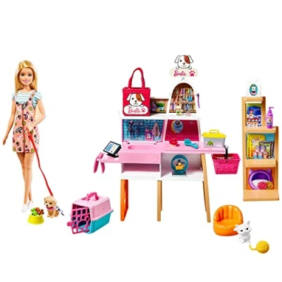 Abbildung von Barbie Haustiersalon Spielset UND Puppe Spielzeug für Kinder, Größe: One Size, Bunt