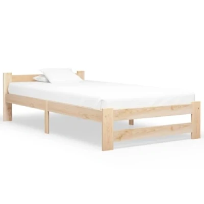 Abbildung von vidaXL Massivholzbett Bett Holzbett Bettgestell Bettrahmen Lattenrost Einzelbett Schlafzimmerbett Schlafzimmermöbel Kiefer 90x200cm