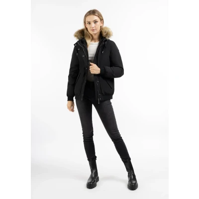 Abbildung von DREIMASTER Vintage Damen Winter Blouson mit Kunstfellbesatz L / Schwarz 83% Polyester 17% Baumwolle